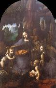 Leonardo  Da Vinci Madonna of the Rocks oil on canvas